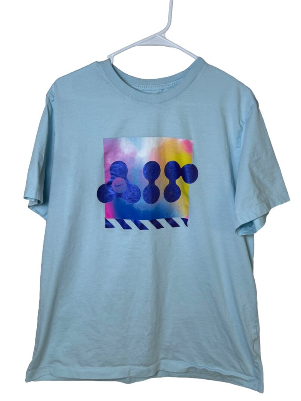 Nike Graphic Tee Light Blue Abstract Streetwear‎ XL
